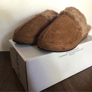 Kooba Brown Fur-Lined Slippers